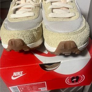 Nike Cream and Gray Waffle Sneakers